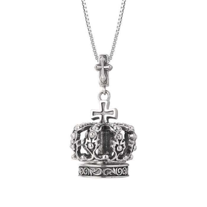 925 Silver Crown Necklace