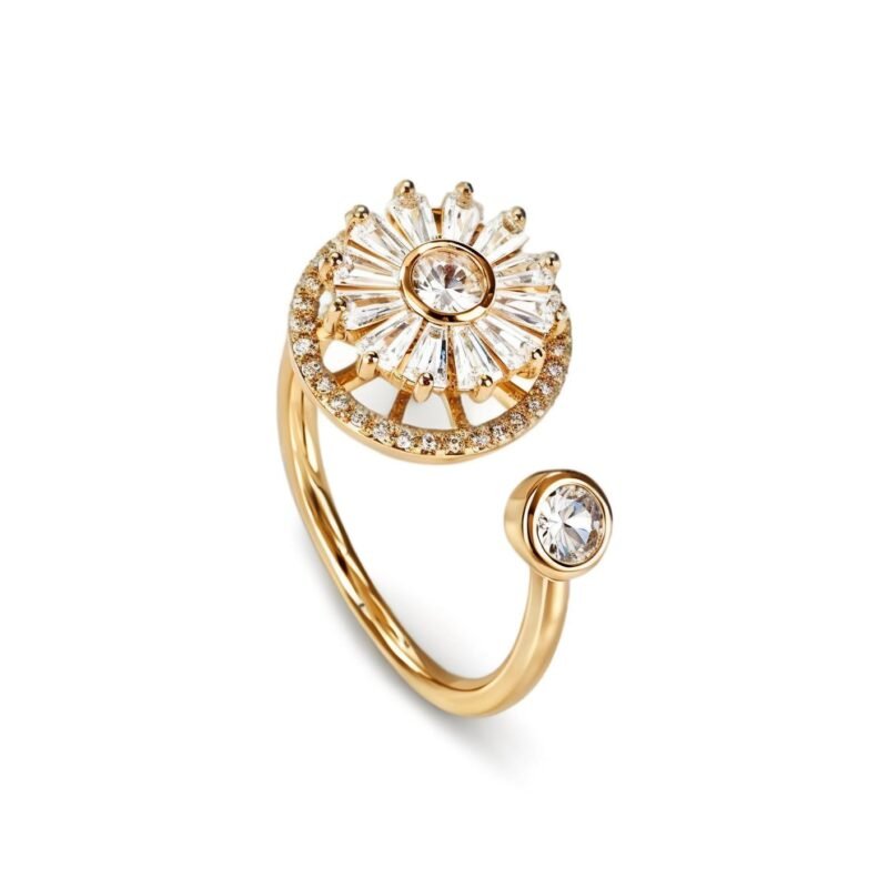 Flower Design Gemstone Ring (4