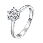 Simple 925 Silver Moissanite Diamond Ring