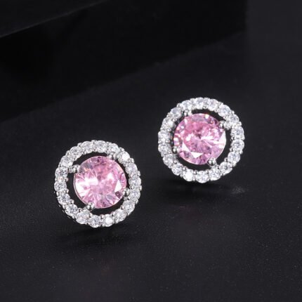 Valentine's Day Pink Zircon Jewelry Set_01