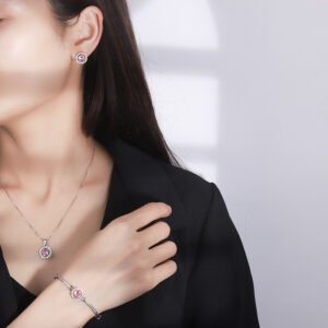 Valentine's Day Pink Zircon Jewelry Set_03