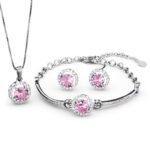 Valentine's Day Pink Zircon Jewelry Set_main
