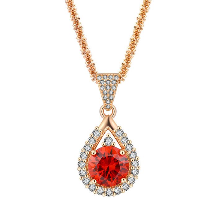 Women's Zircon Ring Necklace _main