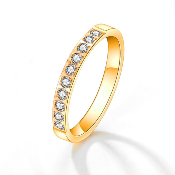 Zircon Stone Titanium Steel Simple Ring_01