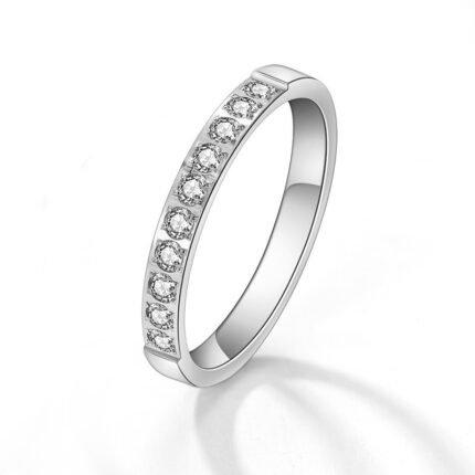 Zircon Stone Titanium Steel Simple Ring_02