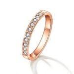 Zircon Stone Titanium Steel Simple Ring