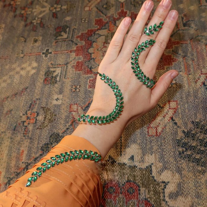 Zircon wheat leaf shape bracelet_main_02