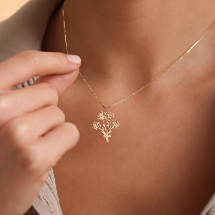Mother's Day Gift IdeasMultiple Birth Flower Bouquet Necklace_Ring06