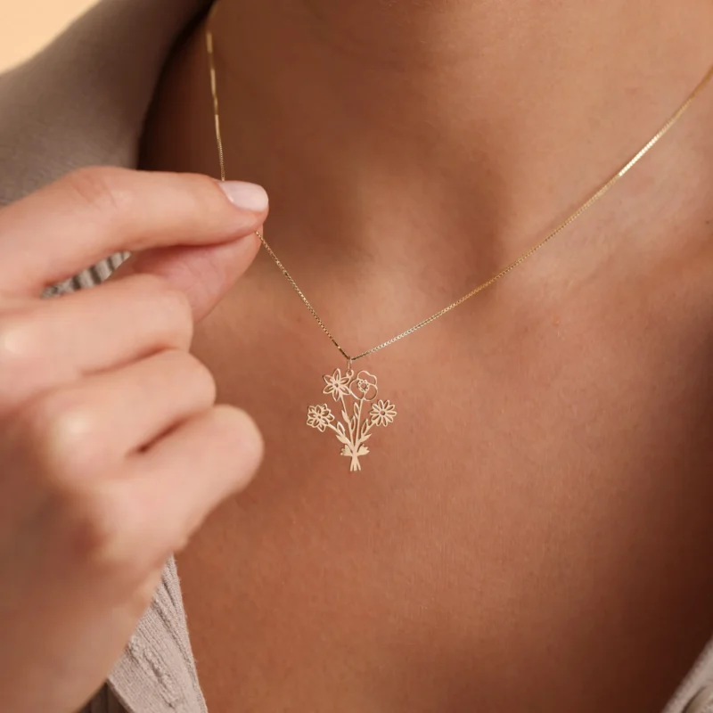 Mother's Day Gift IdeasMultiple Birth Flower Bouquet Necklace_Ring06