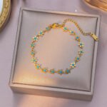 flower necklaceBlue Droplet Flower Necklaceset_Ring05