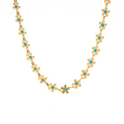 flower necklaceBlue Droplet Flower Necklaceset_main